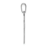 14K White Gold Cross Pendant